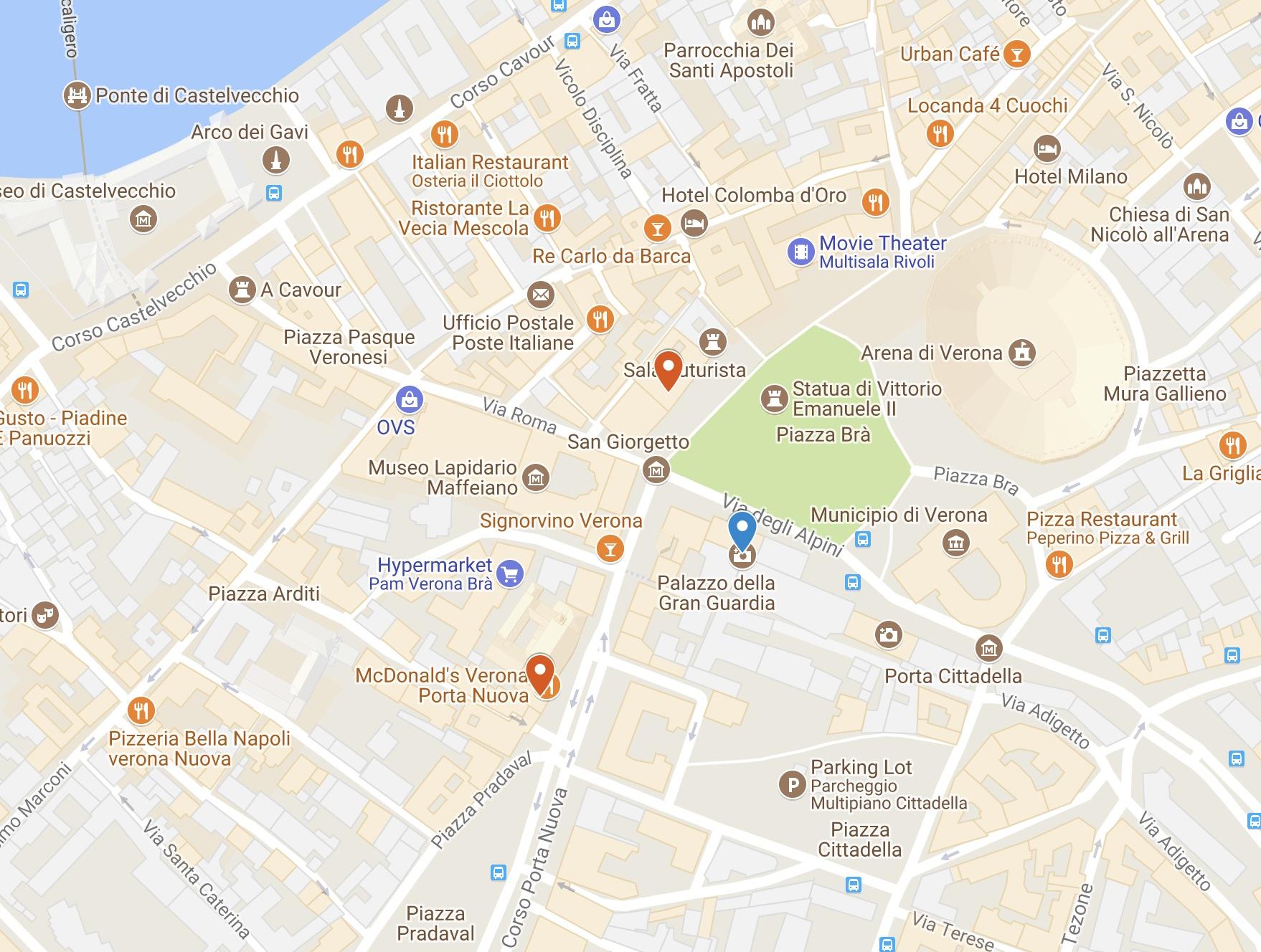 Map Palazzo della Gran Guardia