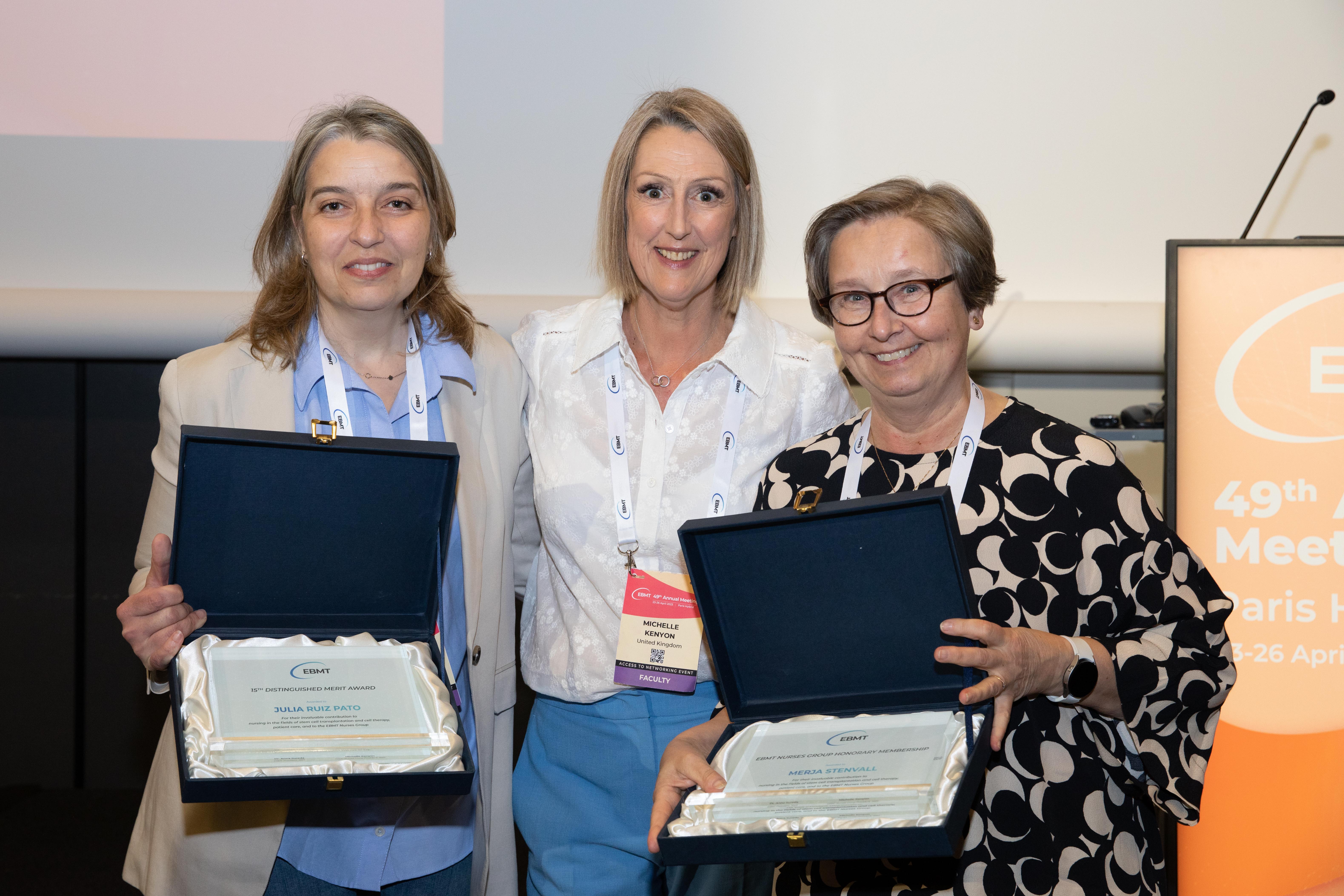 2023_04_24_EBMT_2023_NURSES-GROUP_15th-DISTINGUISHED-MERIT-AWARD_Julía-Ruiz-Pato_HONORARY-MEMBER-2023_Merja Stenvall