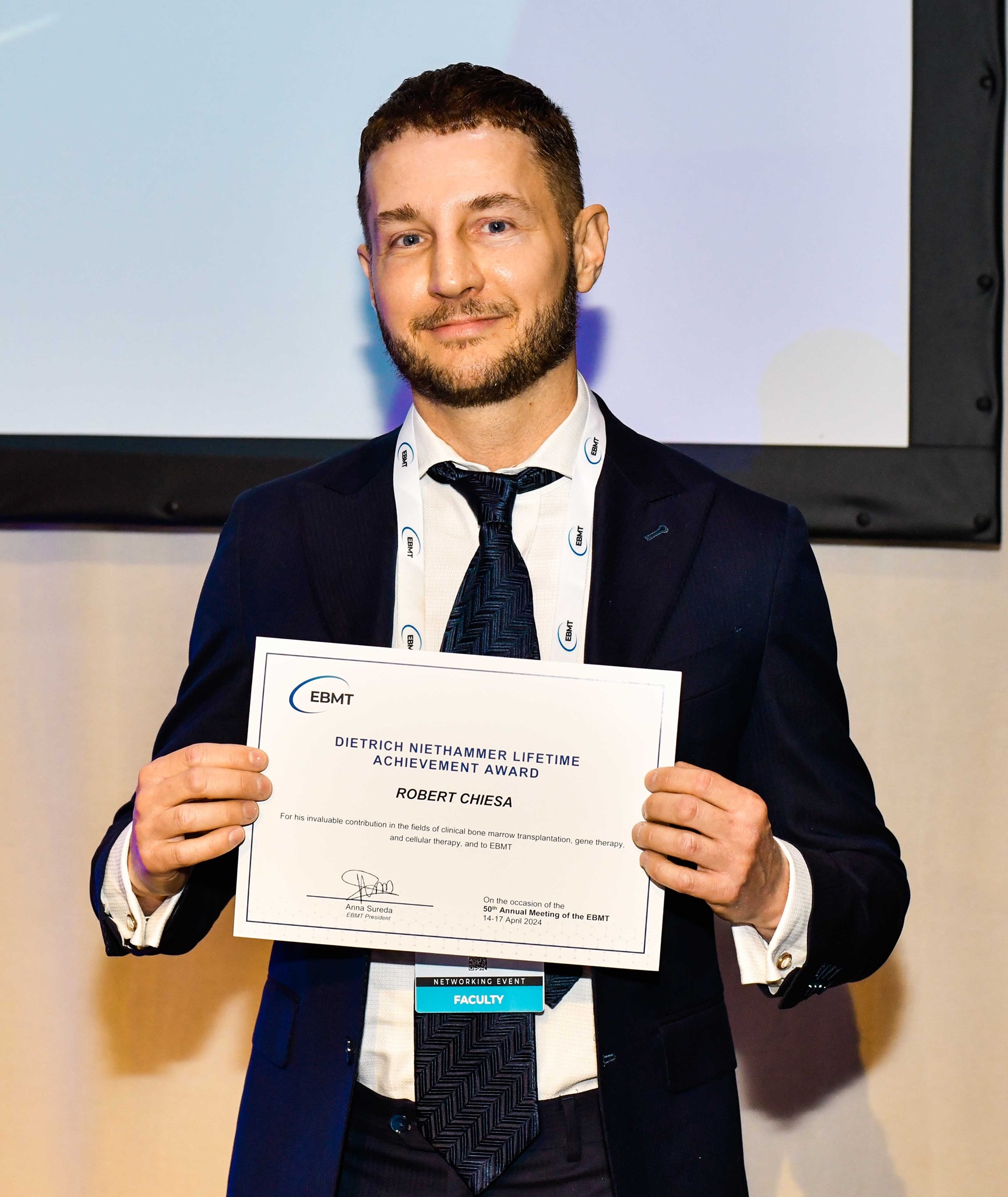 EBMT 2024 Dietrich Niethammer Award Robert Chiesa