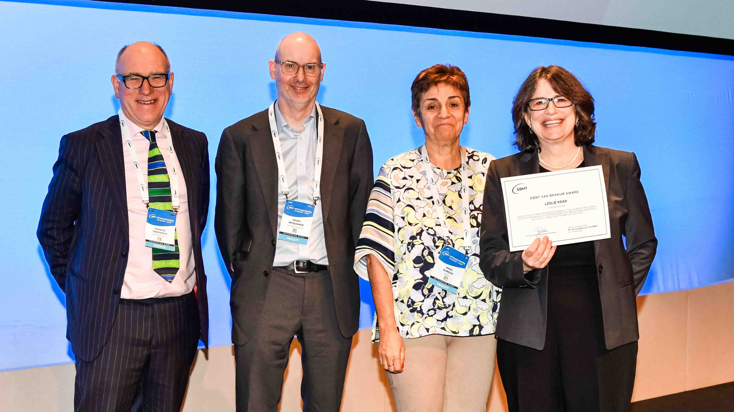 EBMT 2024 Van Bekkum Award Leslie Kean