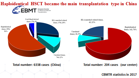 Donor sources for stem cell transplantation activity in China