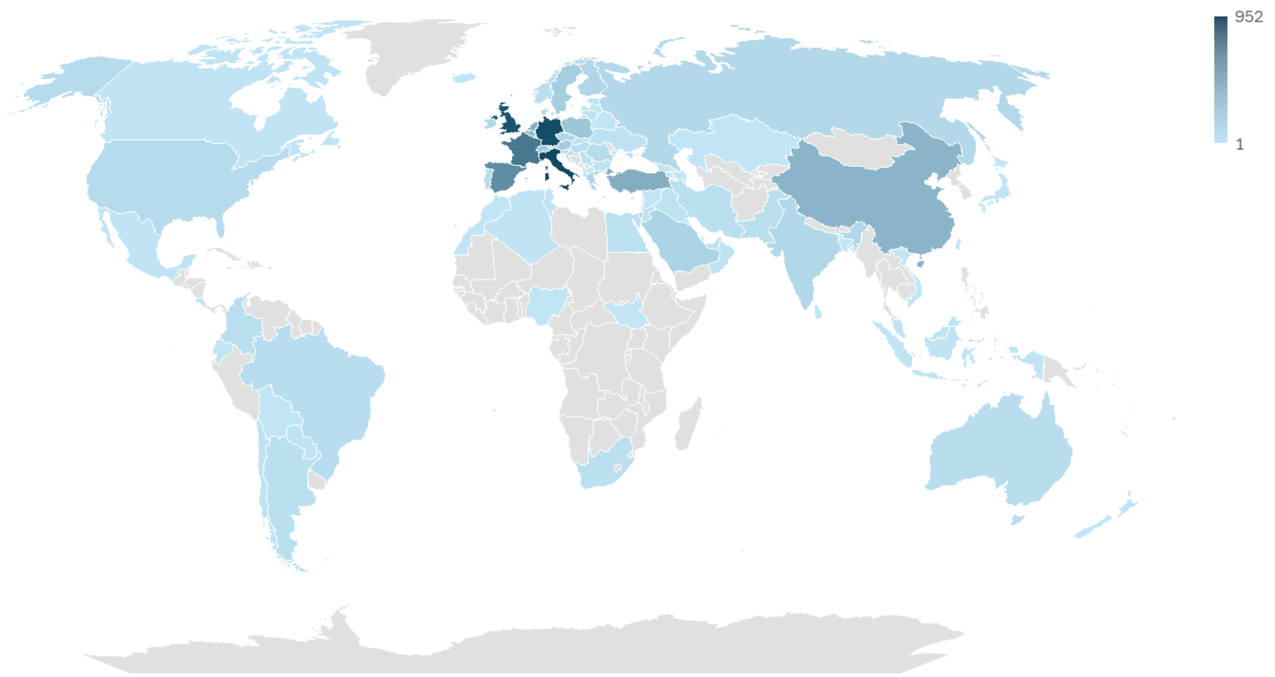 EBMT Members world map