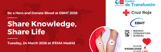 Blood donation campaign at EBMT 2026 in Madrid