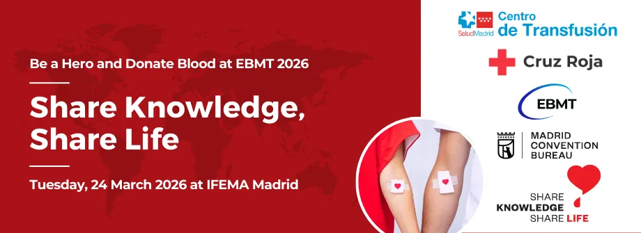 Blood donation campaign at EBMT 2026 in Madrid