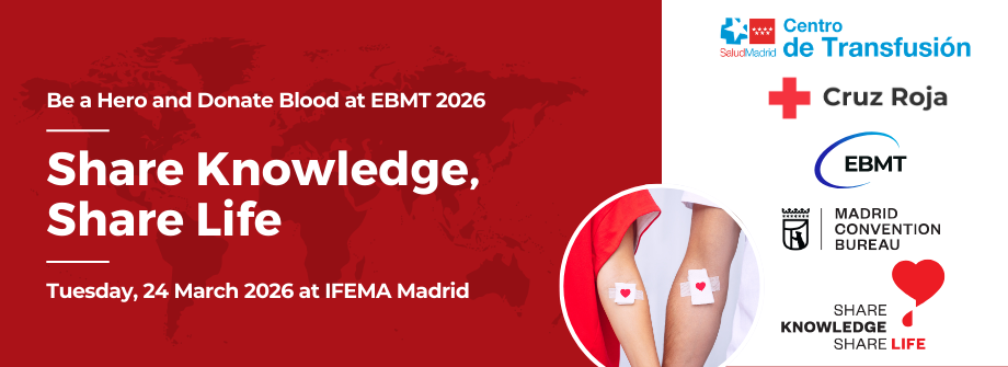 Blood donation campaign at EBMT 2026 in Madrid
