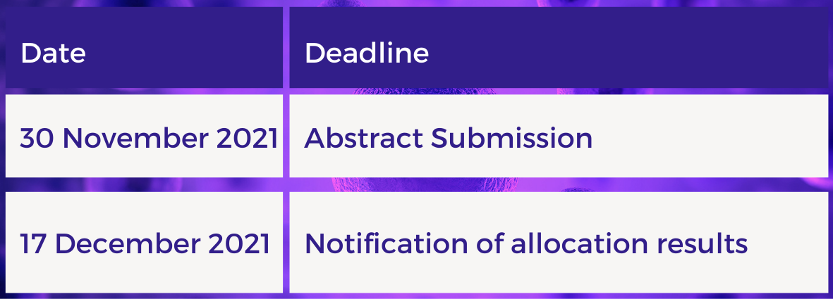 Abstracts deadlines